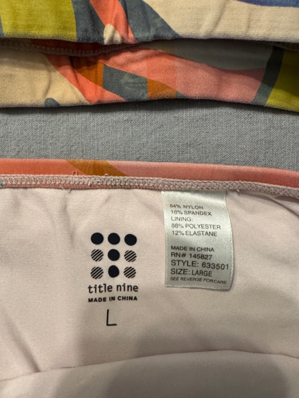 Title Nine Coral & Yellow Abstract Print Bikini Set - Picture 2 of 4